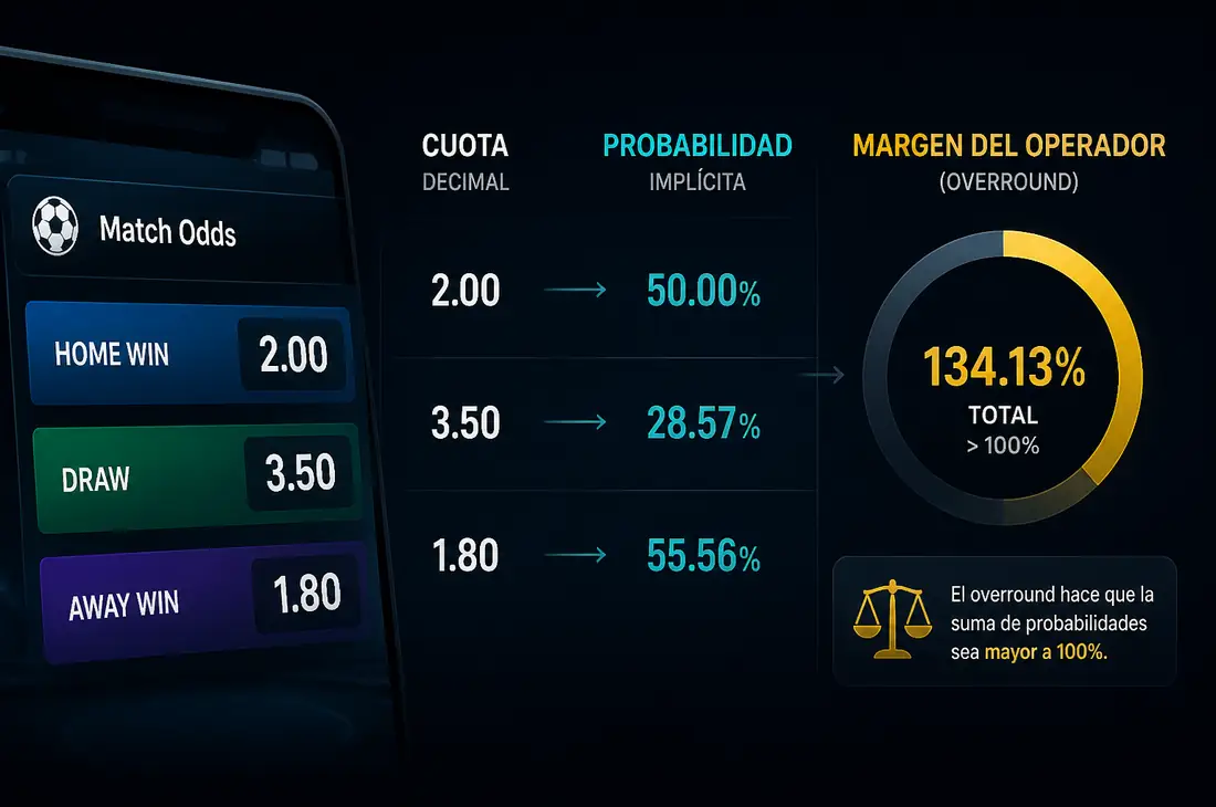 Probabilidad implícita de cuotas y margen