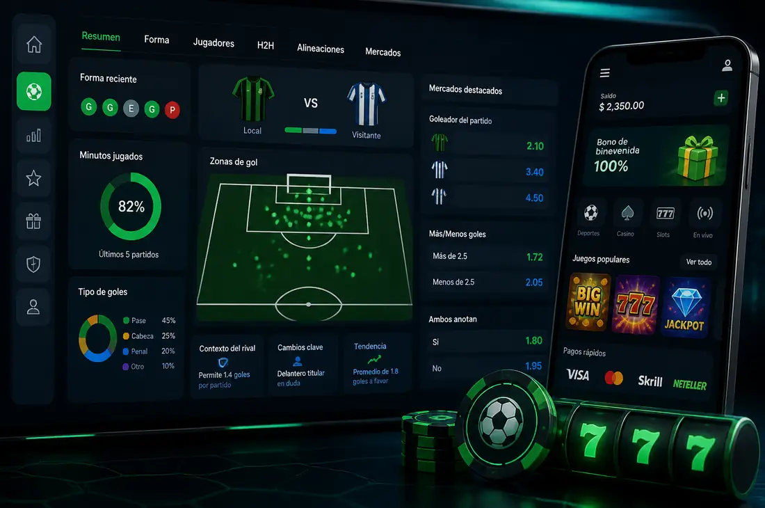 Análisis de goleo, momios y casinos