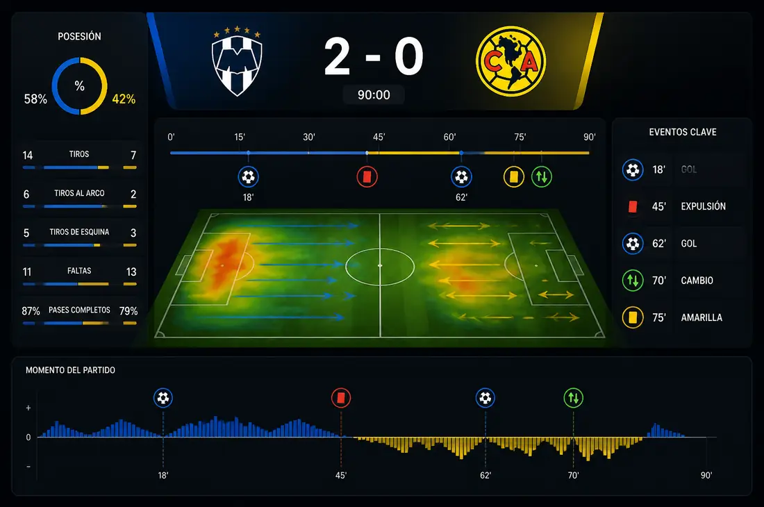 Contexto del gol en partido Liga MX